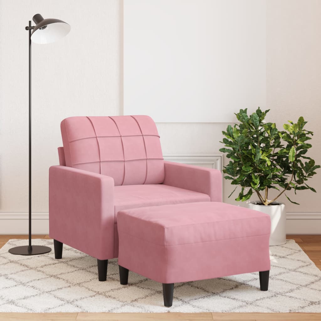 Fotoliu Canapea Cu Taburet, , 60 Cm, Catifea