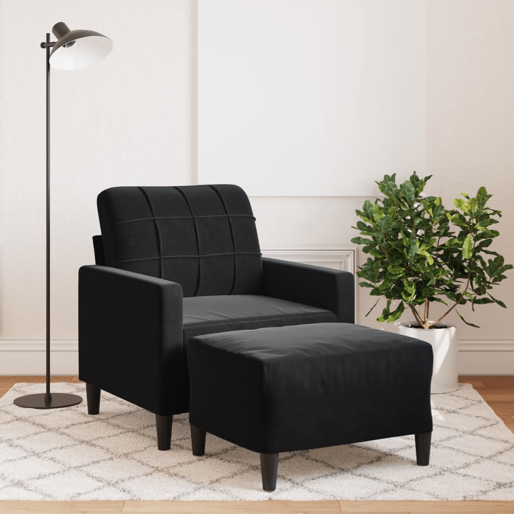 Fotoliu Canapea Cu Taburet, , 60 Cm, Catifea