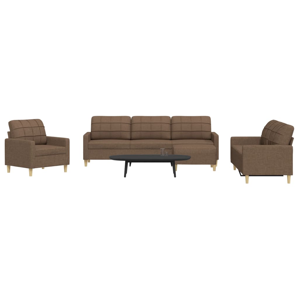 Set Canapele Cu Taburet/Perne, 4 Piese, , Textil