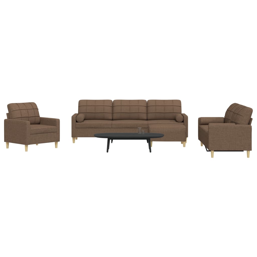 Set Canapele Cu Taburet/Perne, 4 Piese, , Textil