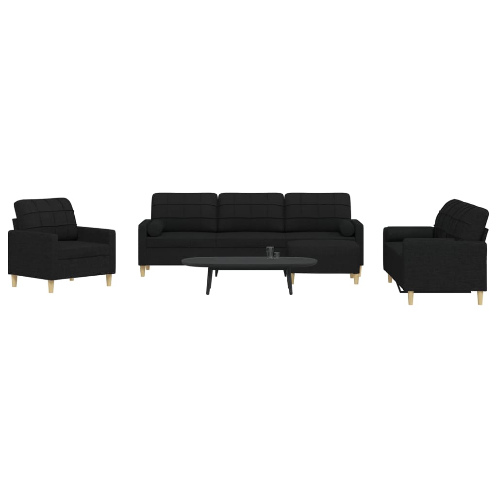 Set Canapele Cu Taburet/Perne, 4 Piese, , Textil