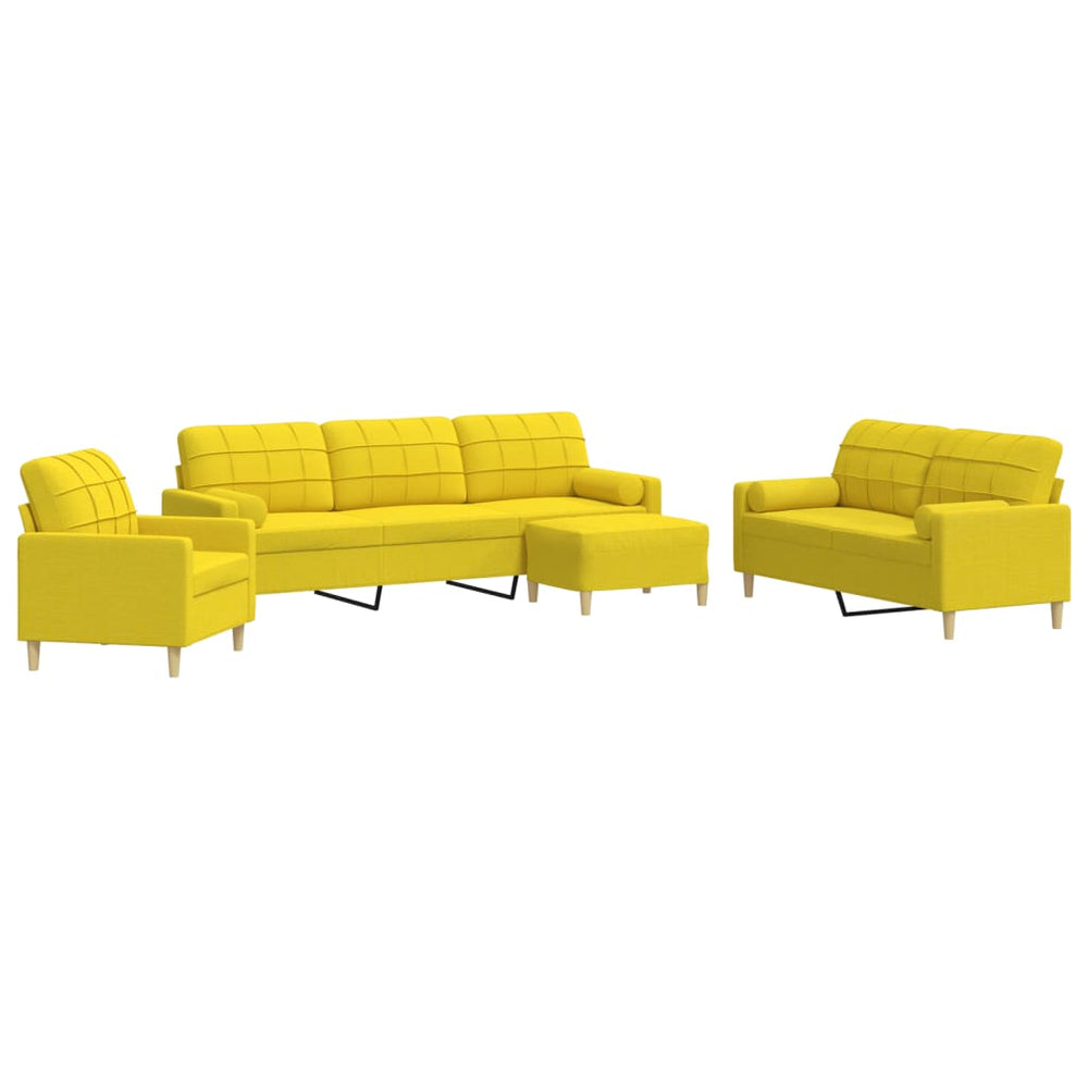Set Canapele Cu Taburet/Perne, 4 Piese, , Textil