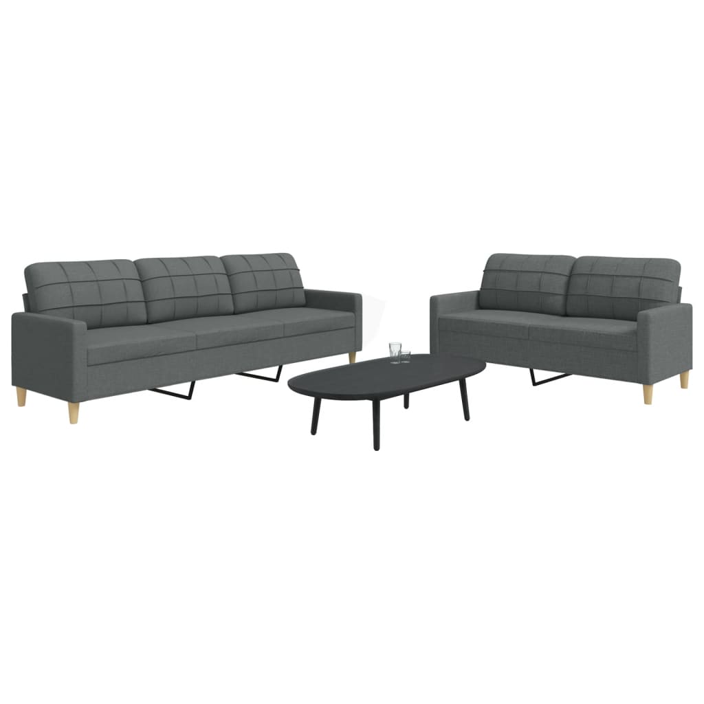 Set De Canapele Cu Perne Rulou, 2 Piese, , Textil