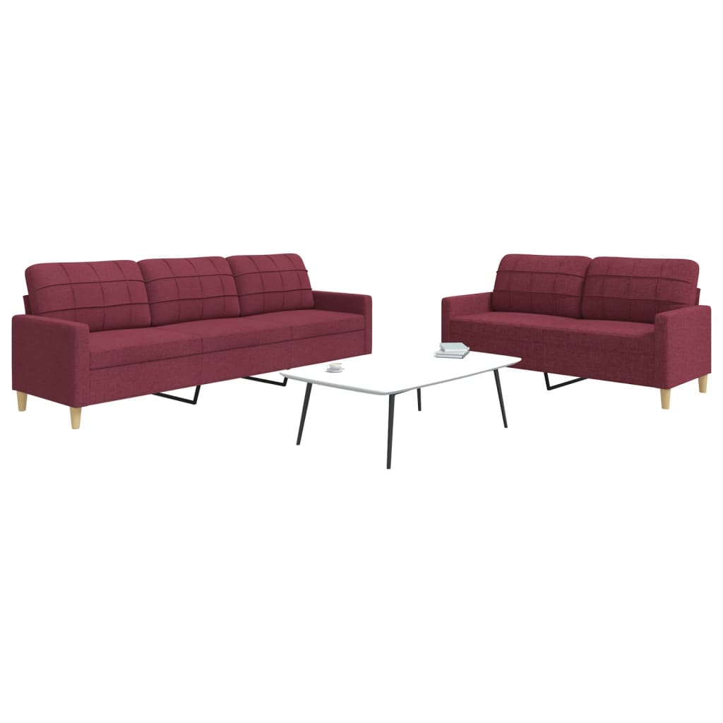 Set De Canapele Cu Perne Rulou, 2 Piese, , Textil
