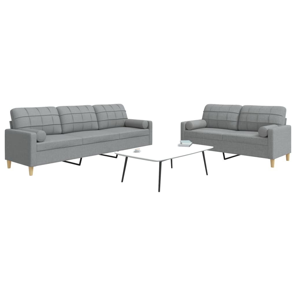 Set De Canapele Cu Perne Rulou, 2 Piese, , Textil