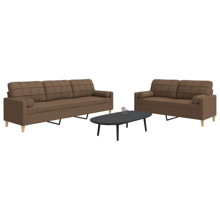Set De Canapele Cu Perne Rulou, 2 Piese, , Textil