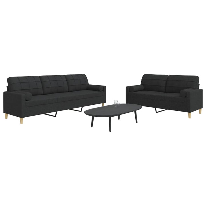 Set De Canapele Cu Perne Rulou, 2 Piese, , Textil