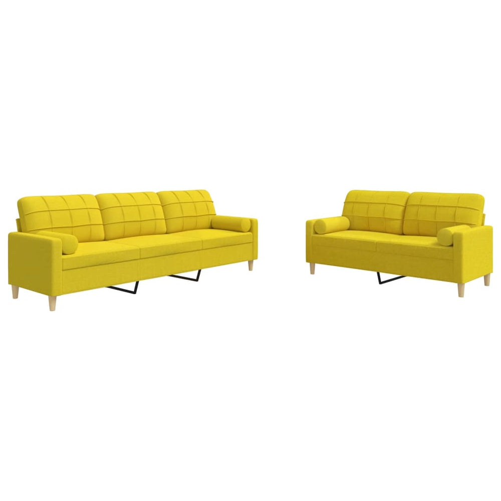 Set De Canapele Cu Perne Rulou, 2 Piese, , Textil
