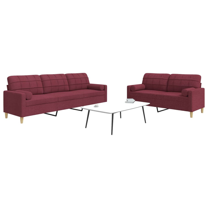 Set De Canapele Cu Perne Rulou, 2 Piese, , Textil