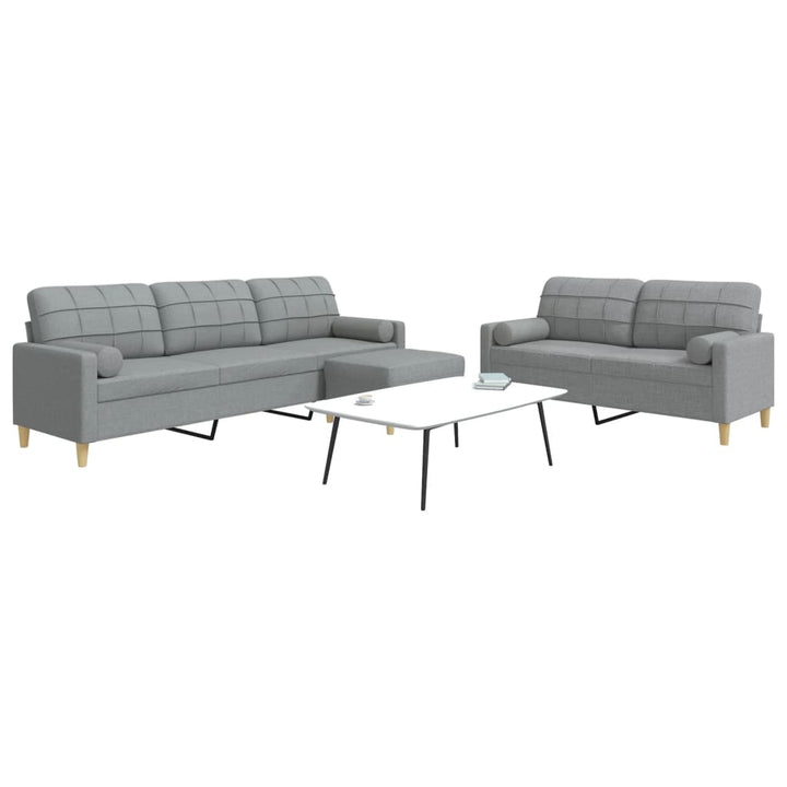 Set De Canapele Cu Perne Rulou, 2 Piese, , Textil