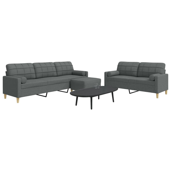 Set De Canapele Cu Perne Rulou, 2 Piese, , Textil