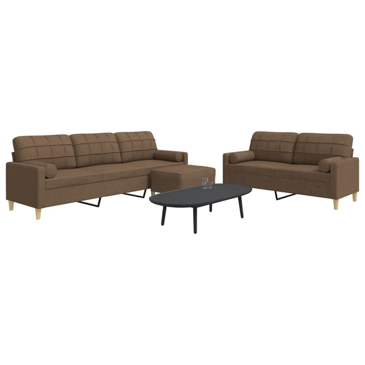 Set De Canapele Cu Perne Rulou, 2 Piese, , Textil