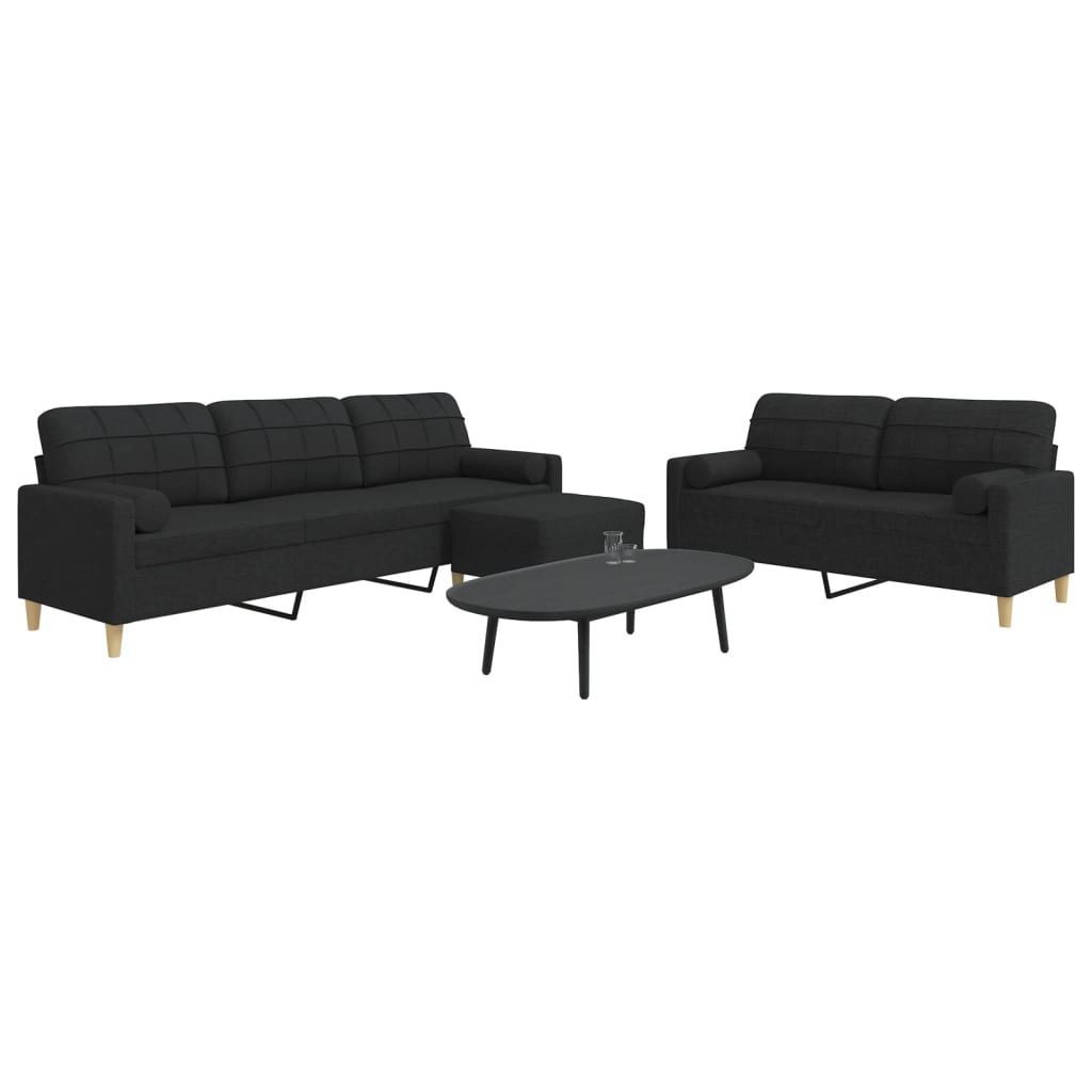 Set De Canapele Cu Perne Rulou, 2 Piese, , Textil