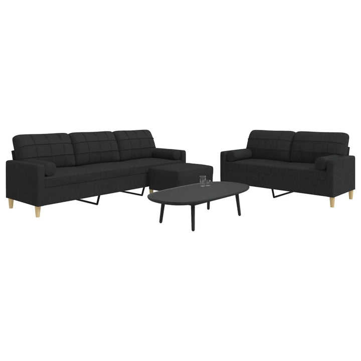 Set De Canapele Cu Perne Rulou, 2 Piese, , Textil