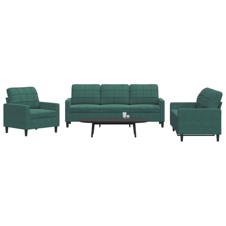 Set De Canapele Cu Perne, 3 Piese, , Catifea