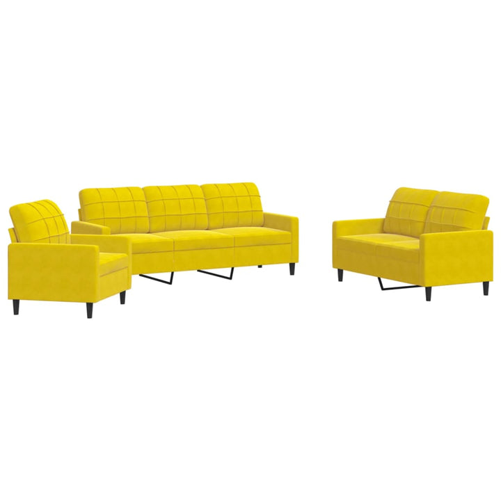 Set De Canapele Cu Perne, 3 Piese, , Catifea