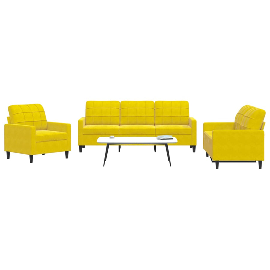 Set De Canapele Cu Perne, 3 Piese, , Catifea