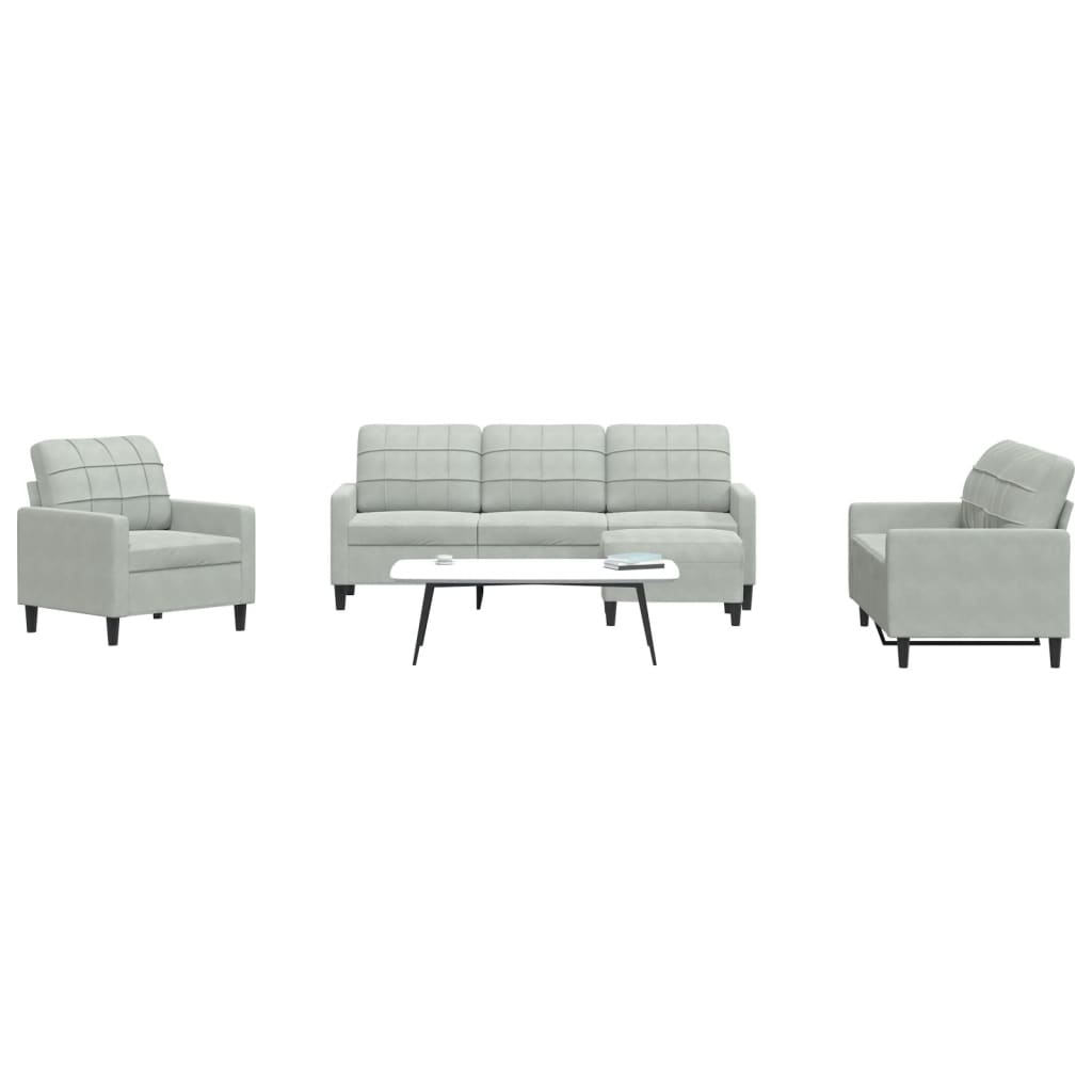 Set De Canapele Cu Perne, 3 Piese, , Catifea