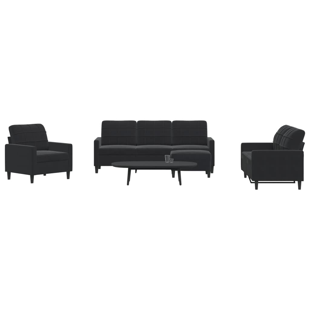 Set De Canapele Cu Perne, 3 Piese, , Catifea