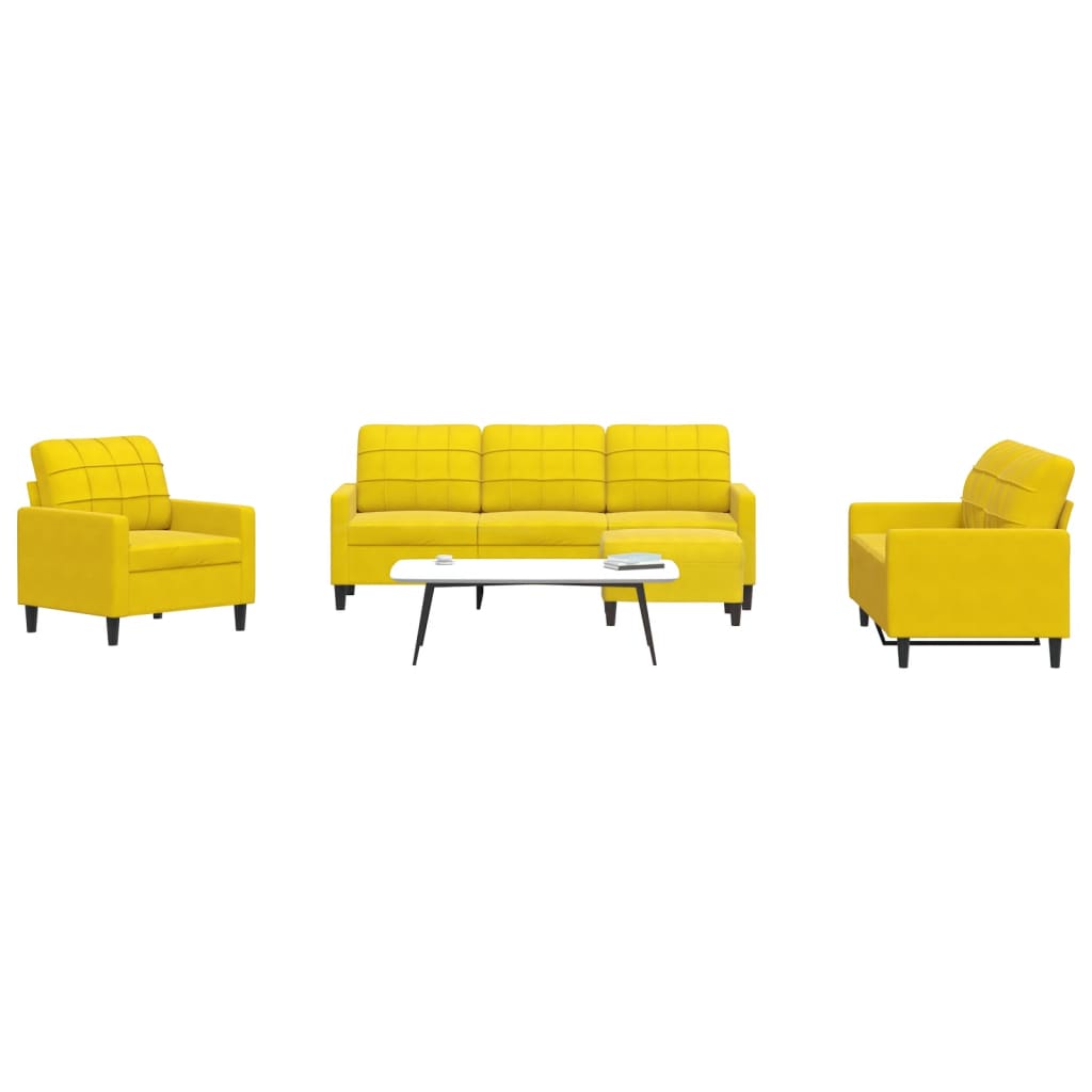 Set De Canapele Cu Perne, 3 Piese, , Catifea