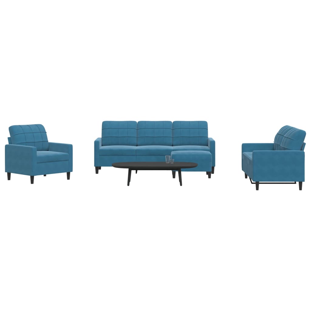 Set De Canapele Cu Perne, 3 Piese, , Catifea
