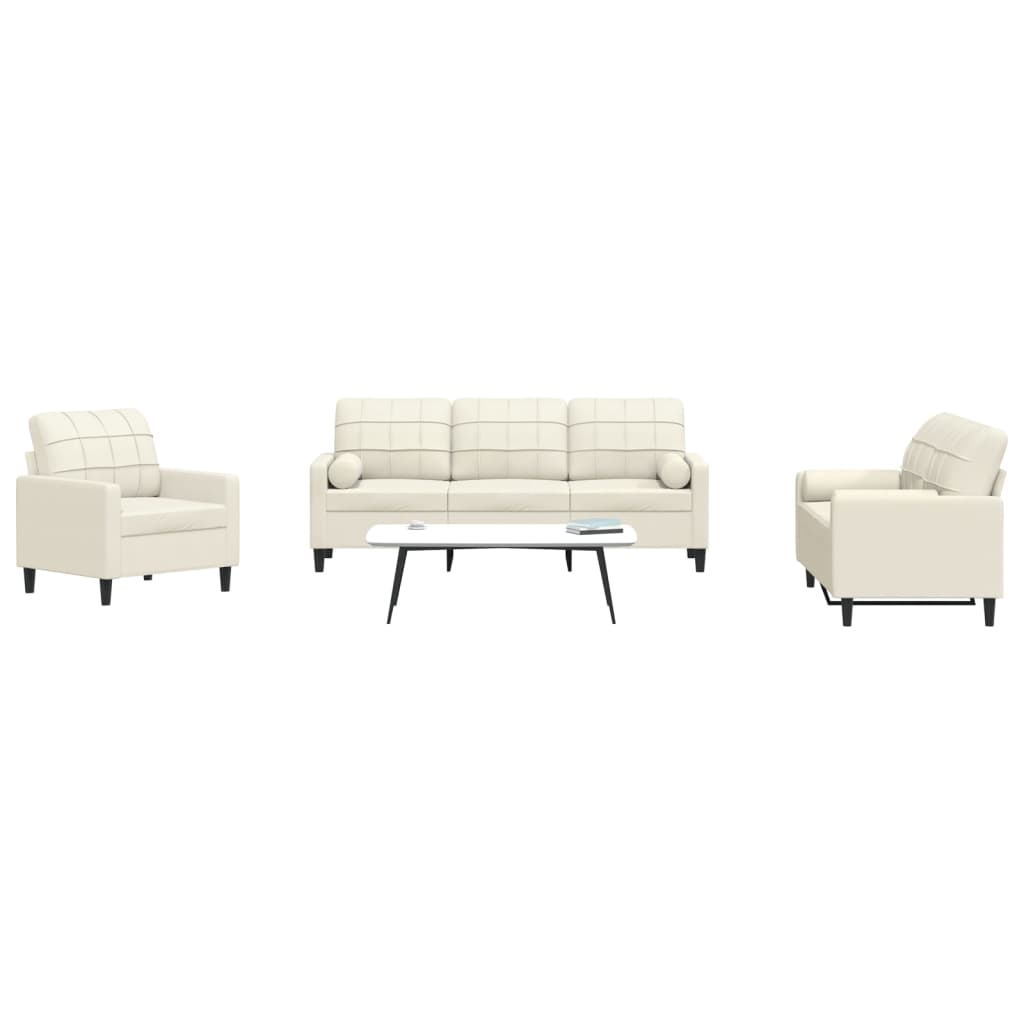 Set De Canapele Cu Perne, 3 Piese, , Catifea