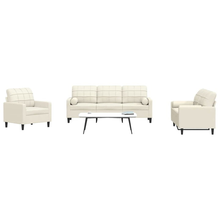Set De Canapele Cu Perne, 3 Piese, , Catifea