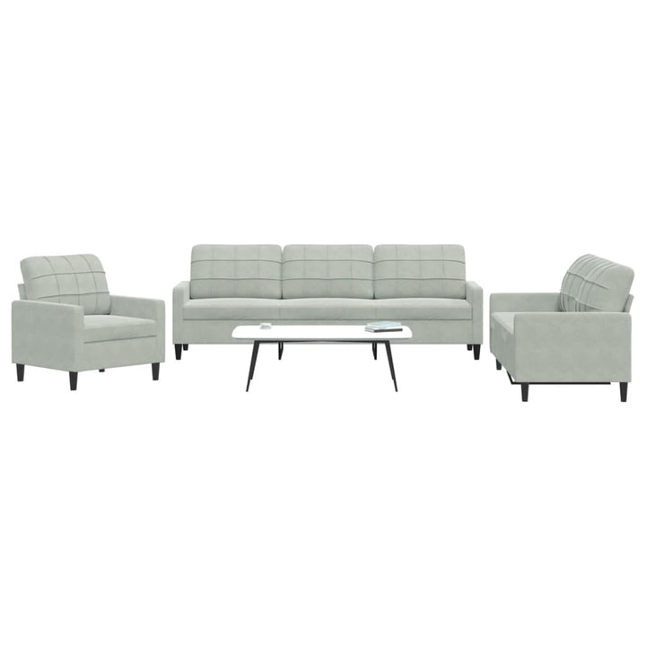 Set De Canapele Cu Perne, 3 Piese, , Catifea
