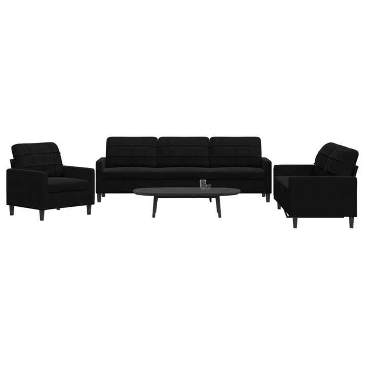 Set De Canapele Cu Perne, 3 Piese, , Catifea