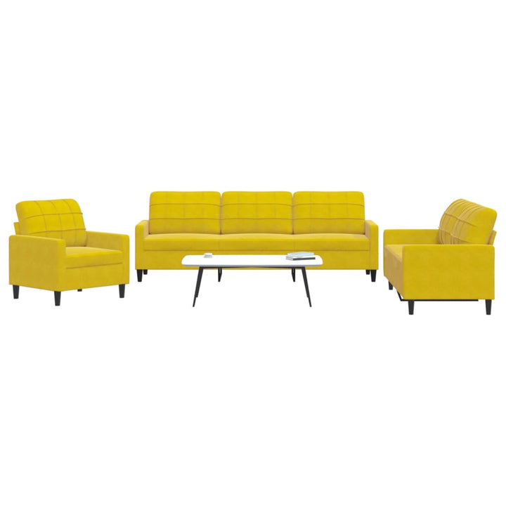 Set De Canapele Cu Perne, 3 Piese, , Catifea