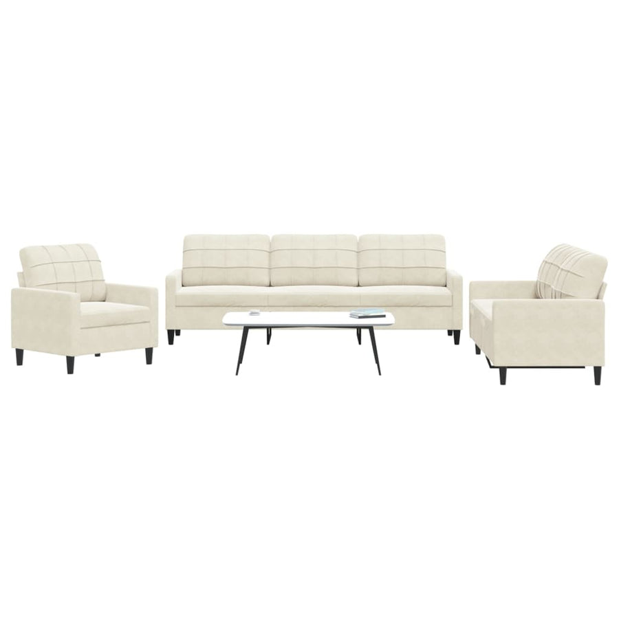 Set De Canapele Cu Perne, 3 Piese, , Catifea