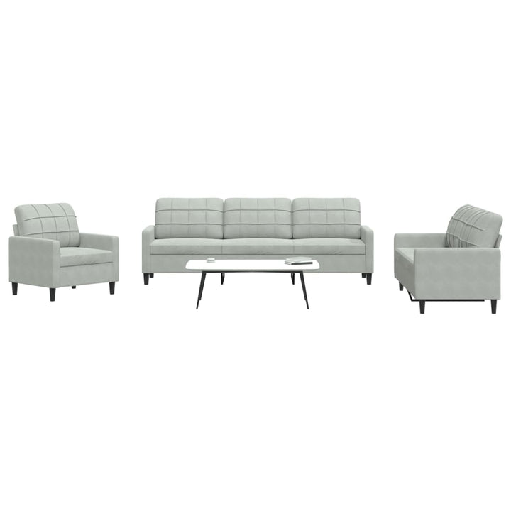 Set De Canapele Cu Perne, 3 Piese, , Catifea