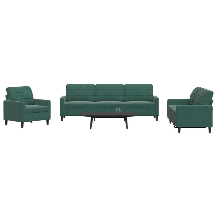 Set De Canapele Cu Perne, 3 Piese, , Catifea
