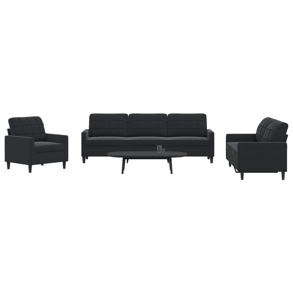 Set De Canapele Cu Perne, 3 Piese, , Catifea