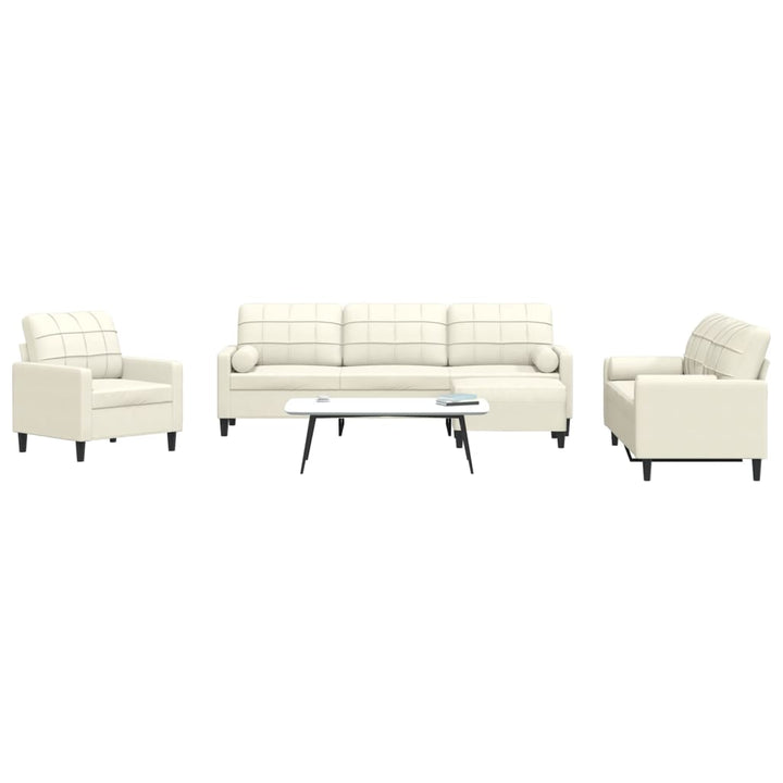 Set De Canapele Cu Perne, 3 Piese, , Catifea