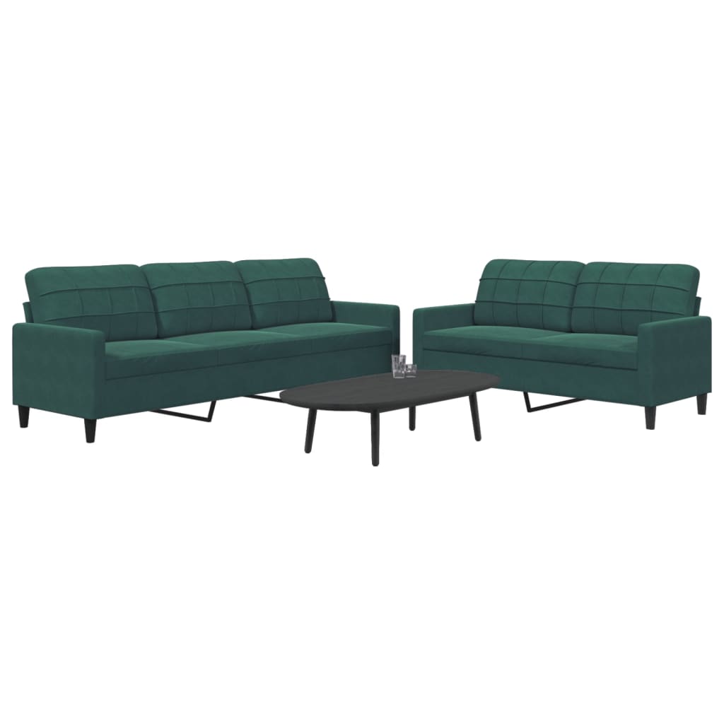 Set De Canapele Cu Perne, 2 Piese, , Catifea