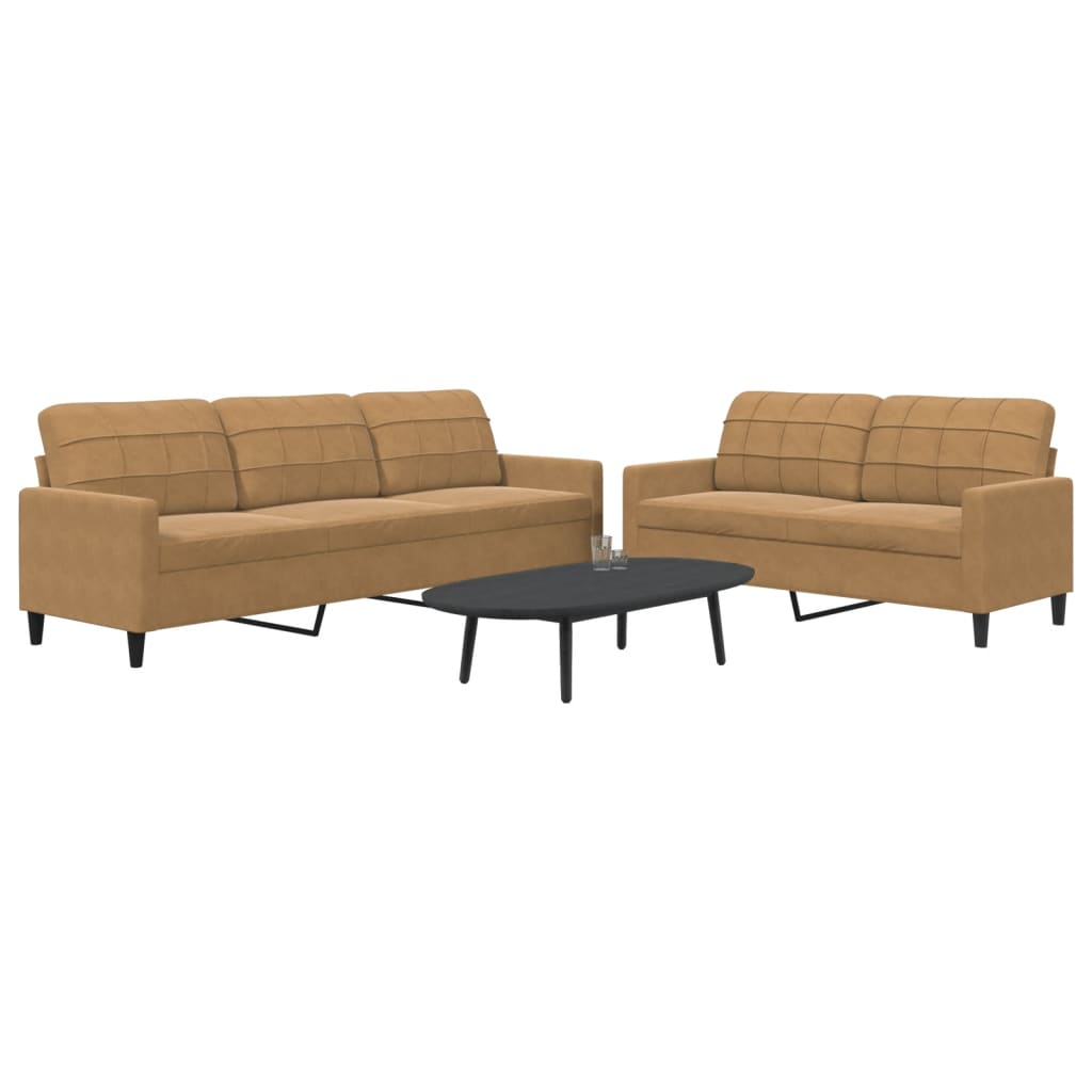 Set De Canapele Cu Perne, 2 Piese, , Catifea