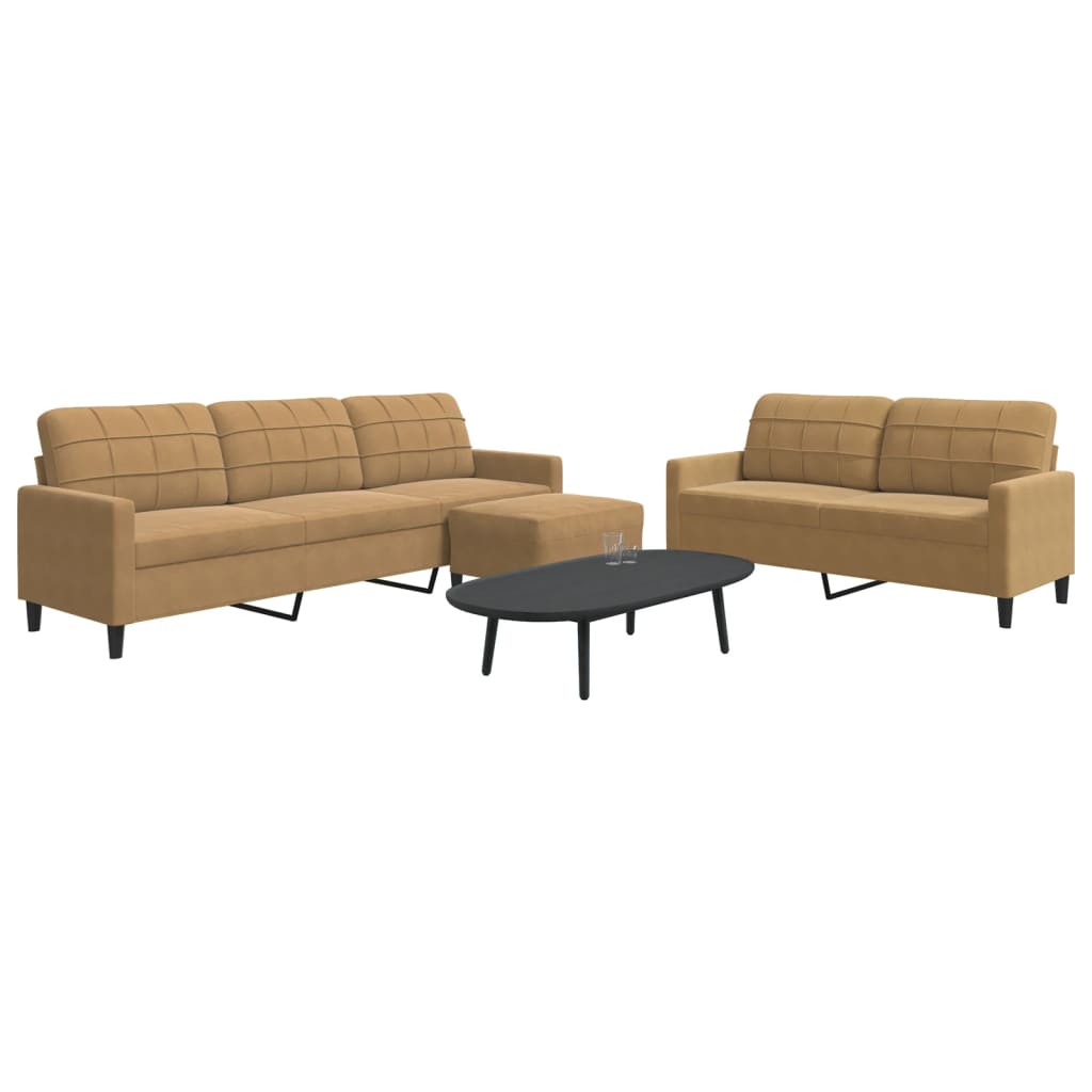 Set De Canapele Cu Perne, 2 Piese, , Catifea