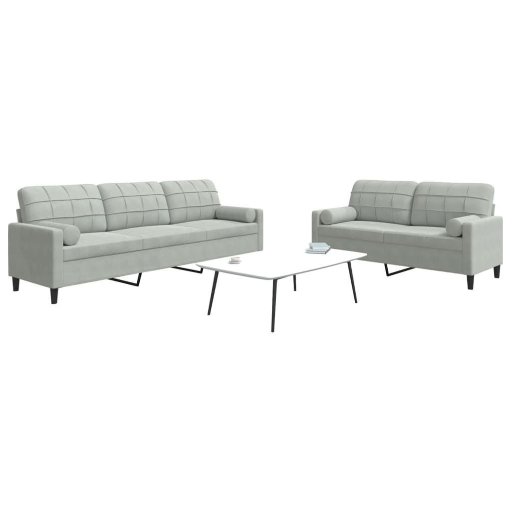 Set De Canapele Cu Perne, 2 Piese, , Catifea