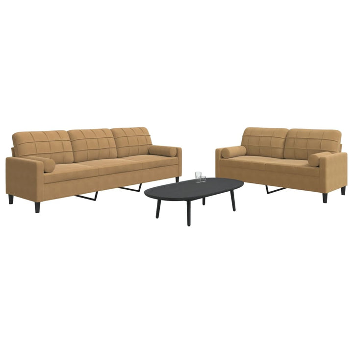 Set De Canapele Cu Perne, 2 Piese, , Catifea
