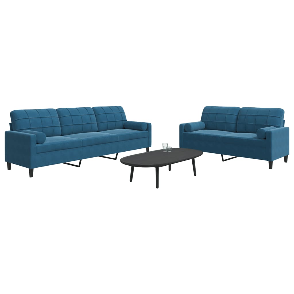 Set De Canapele Cu Perne, 2 Piese, , Catifea