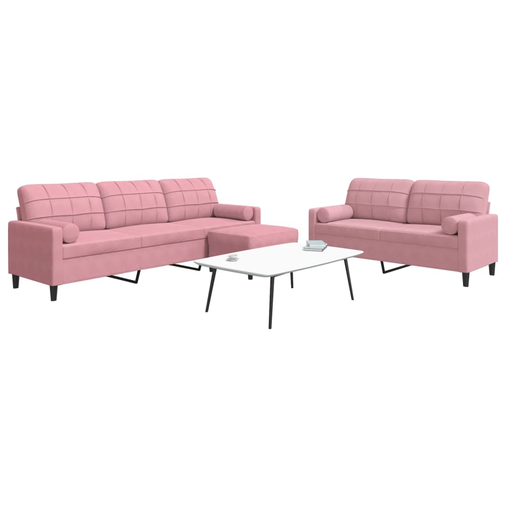 Set De Canapele Cu Perne, 2 Piese, , Catifea