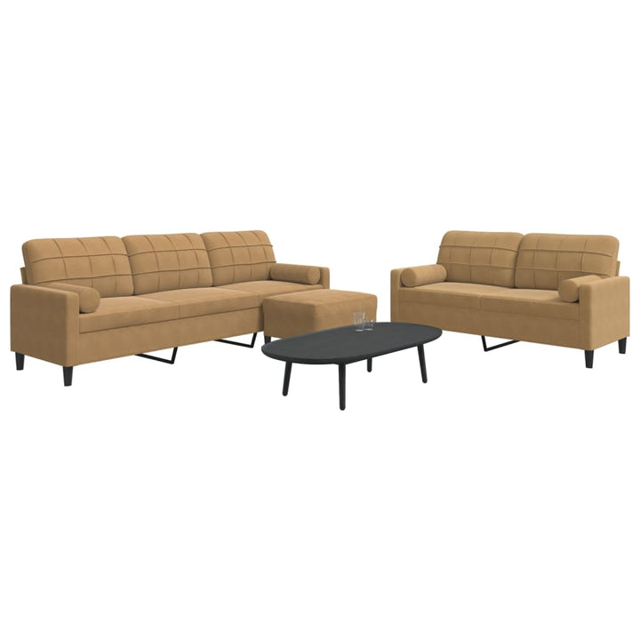 Set De Canapele Cu Perne, 2 Piese, , Catifea