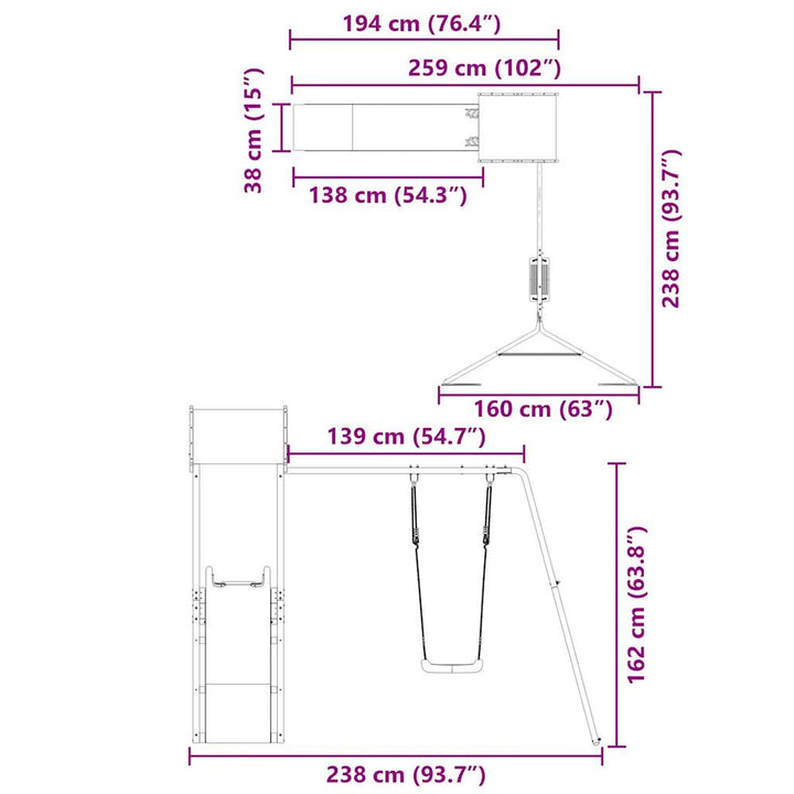 Set De Joacă Pentru Exterior, Lemn De Pin Impregnat