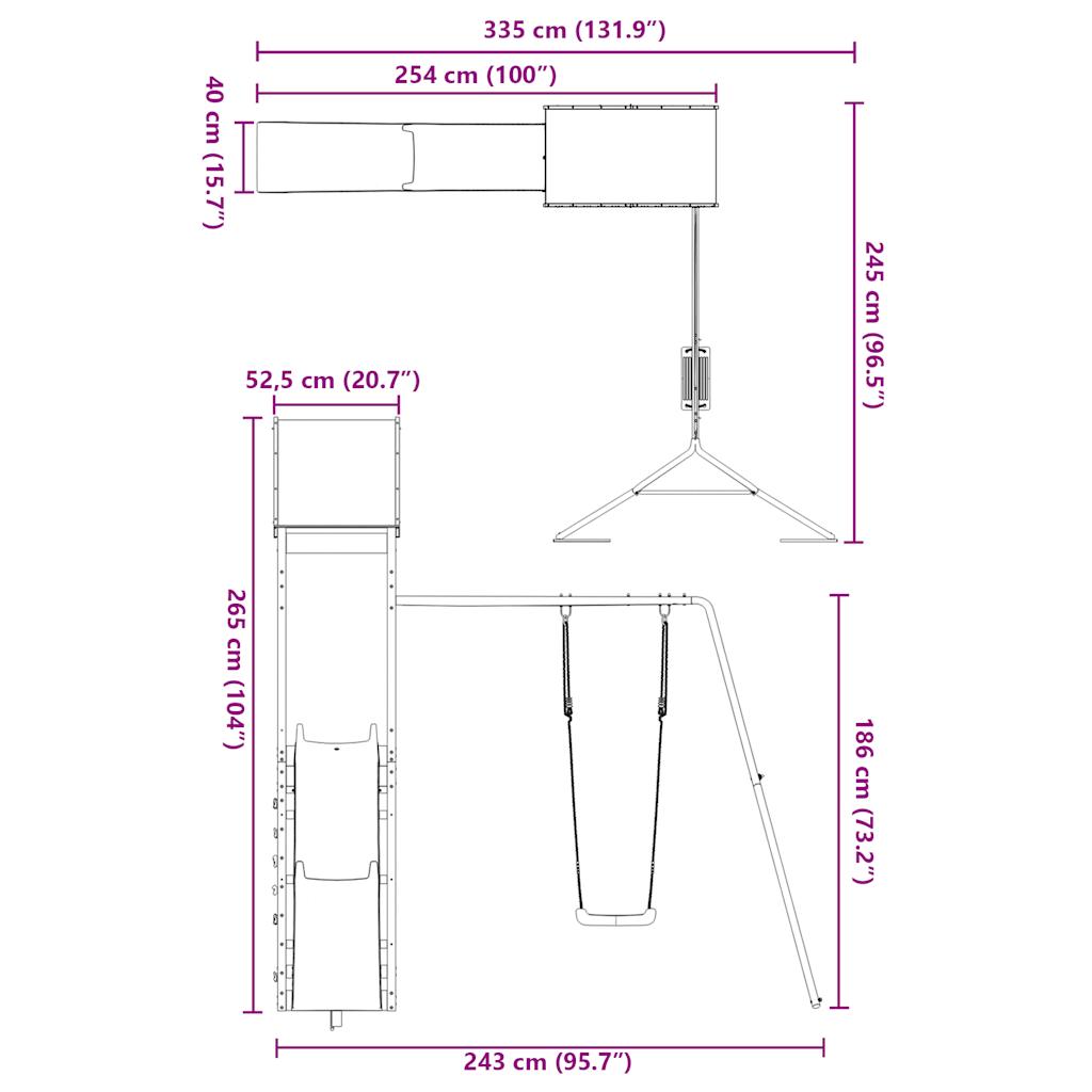 Set De Joacă Pentru Exterior, Lemn De Pin Impregnat