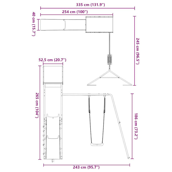 Set De Joacă Pentru Exterior, Lemn De Pin Impregnat