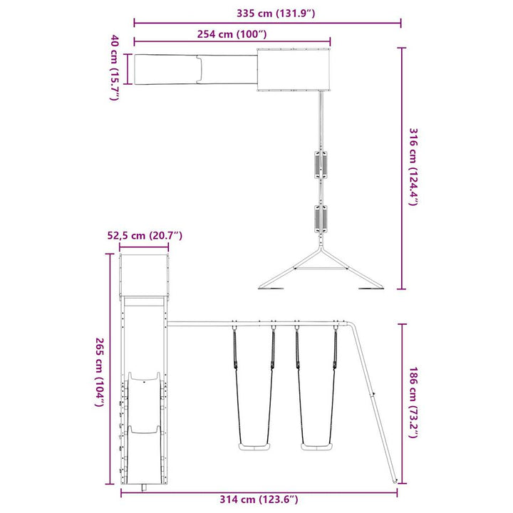 Set De Joacă Pentru Exterior, Lemn De Pin Impregnat