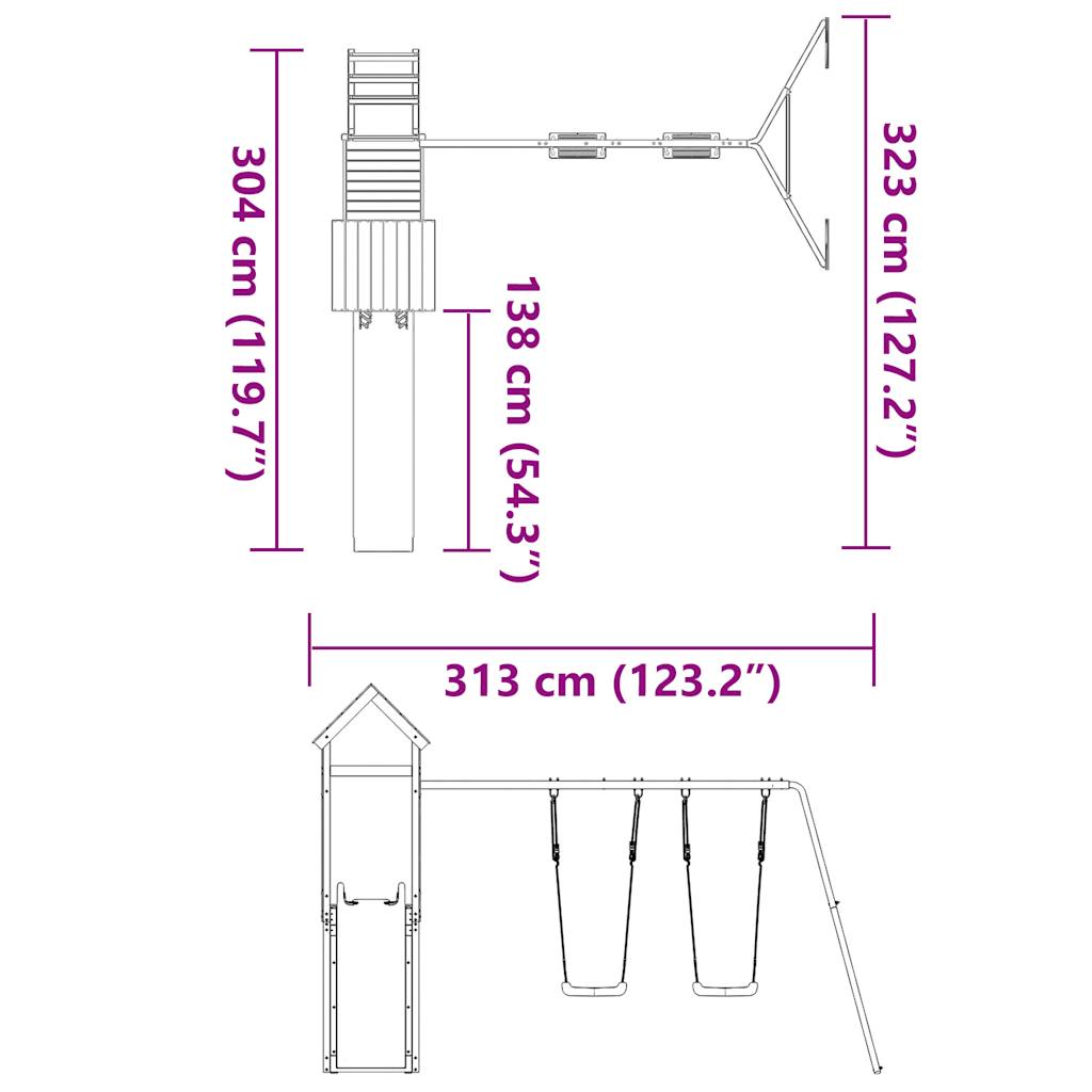 Set De Joacă Pentru Exterior, Lemn De Pin Impregnat