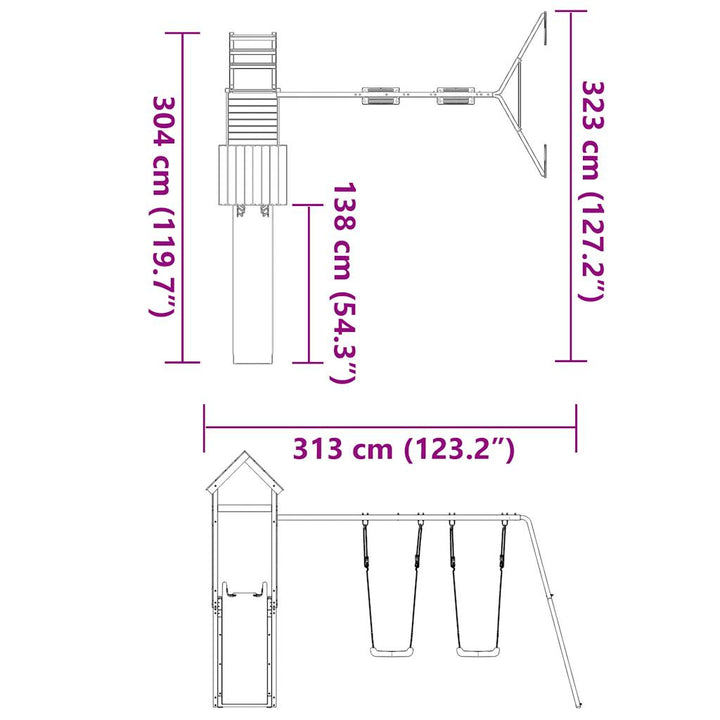 Set De Joacă Pentru Exterior, Lemn De Pin Impregnat