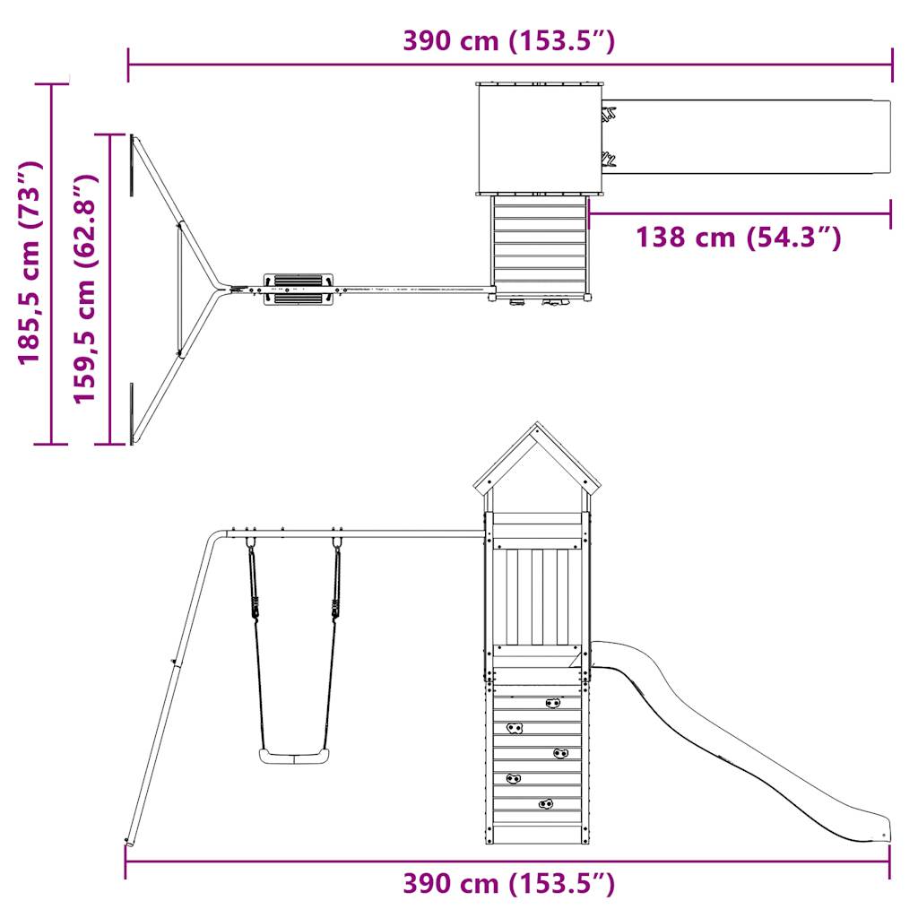 Set De Joacă Pentru Exterior, Lemn De Pin Impregnat